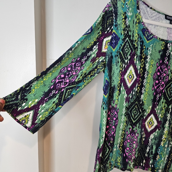 Jones New York Multicolor Geometric Blouse - Picture 2 of 8